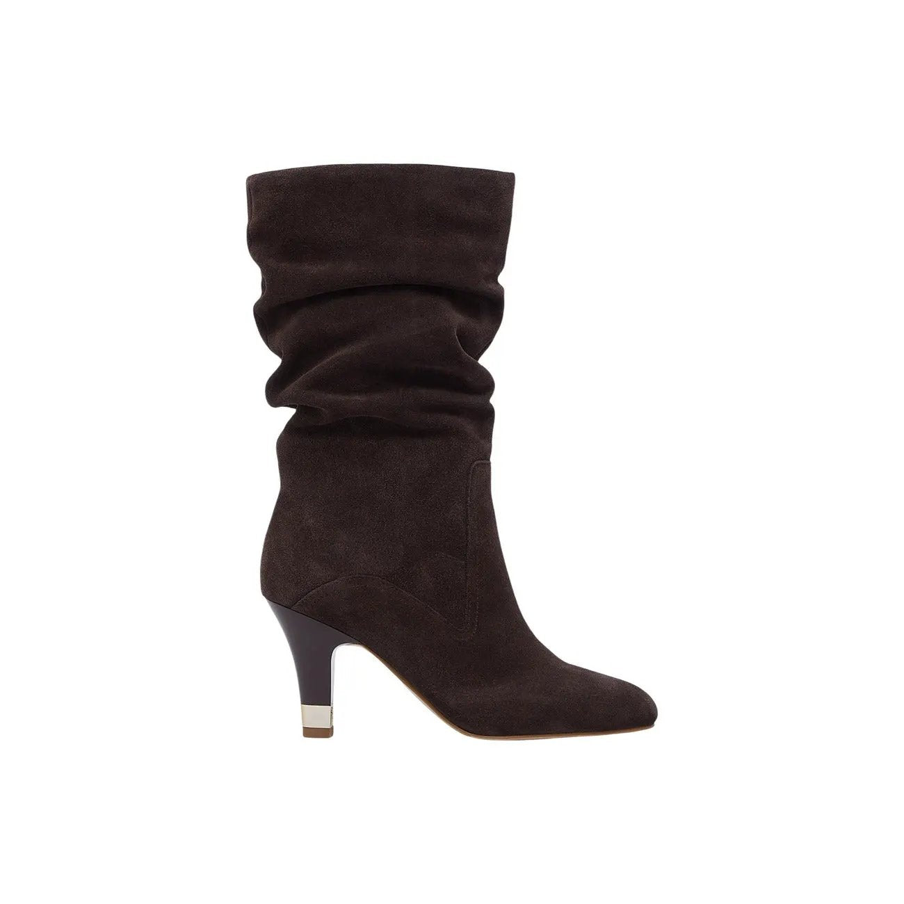 Liu Jo Women Brown Leather Slouchy Mid Calf Heel Boots Winter Stylish by Liu Jo