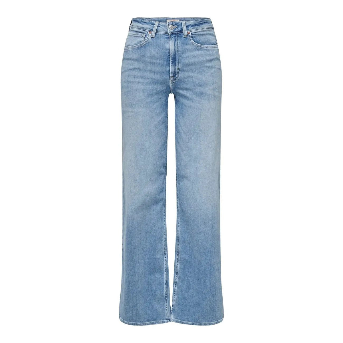 Trendy Only Women Light Blue Stretch Wide Leg Jeans With Split Hem by Only