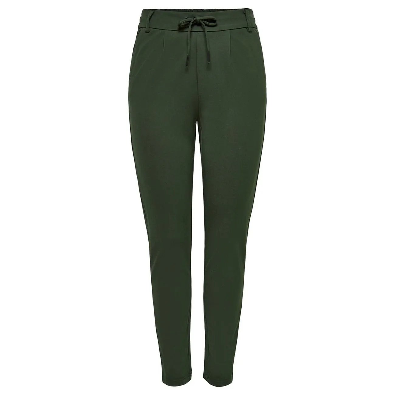 Only Women Green Lace Up Trousers Soft Viscose Casual Fall Pants by Only