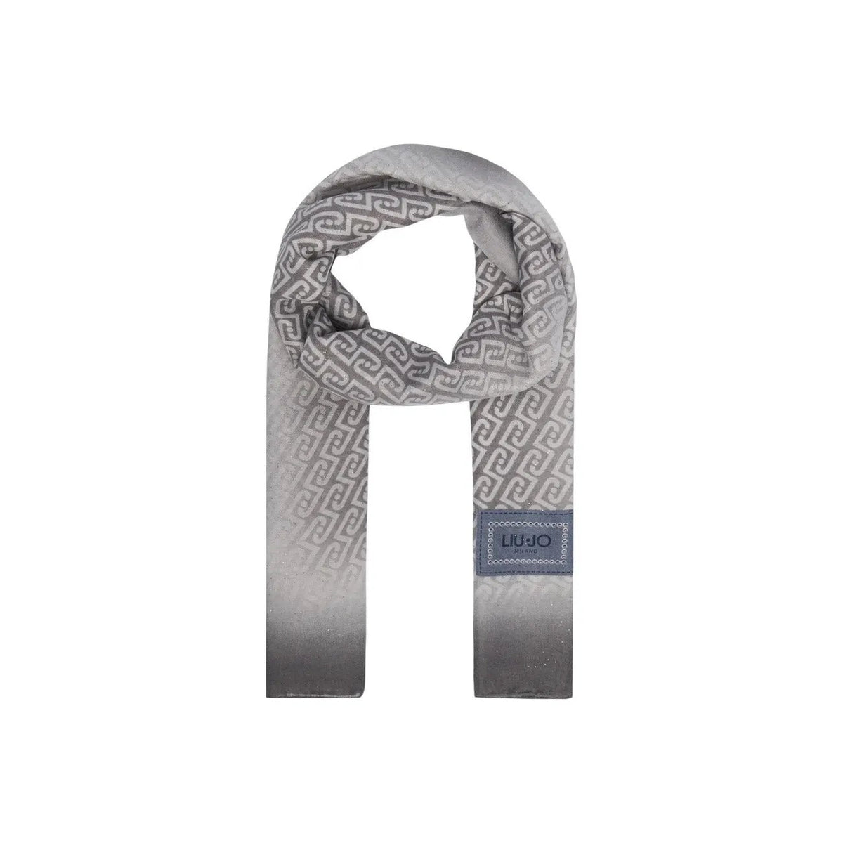 Liu Jo Women Elegant Grey Patterned Winter Scarf Shawl With Fringe Detail by Liu Jo