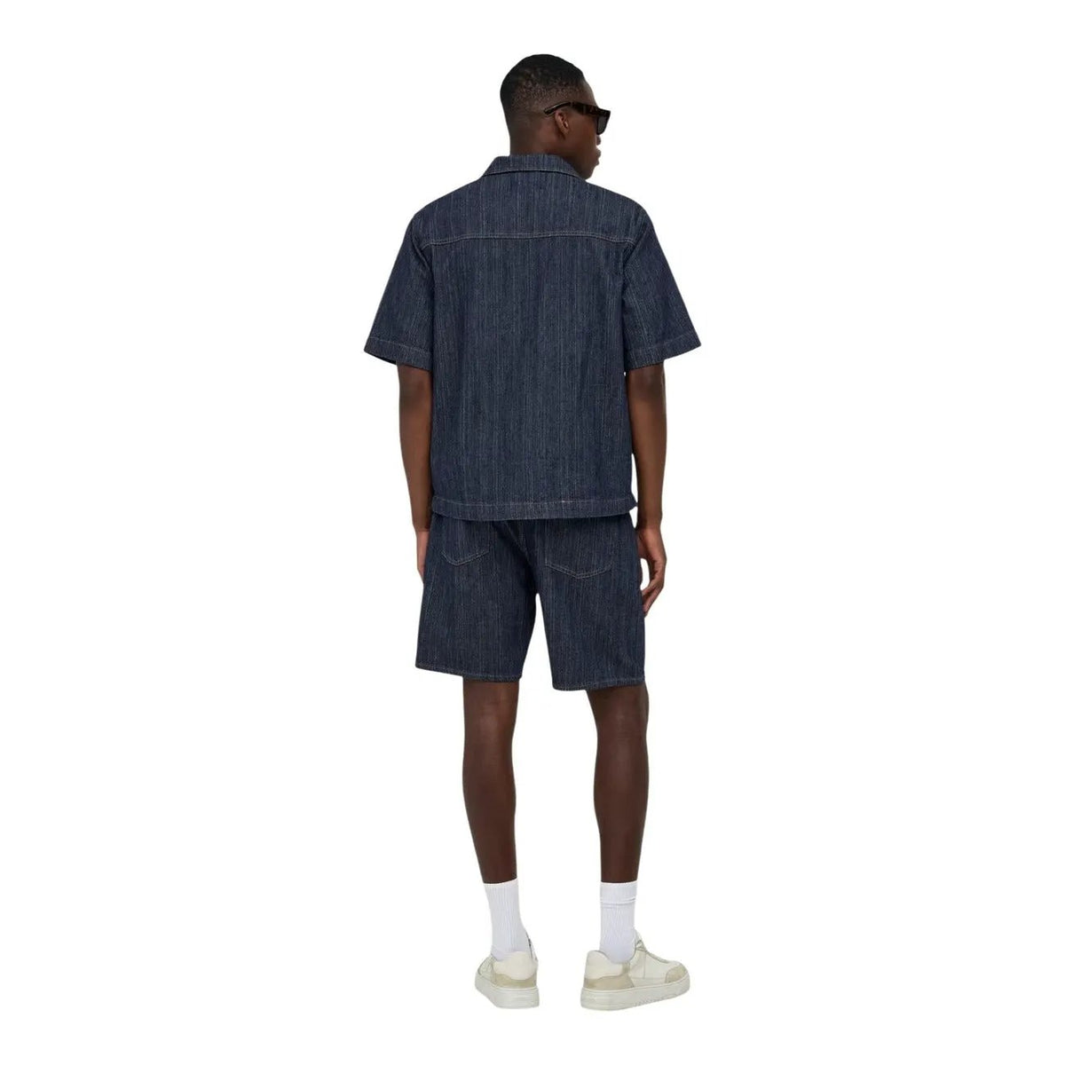 Only and Sons Men Blue Cotton Short Sleeve Premium Classic Summer Shirt by Only & Sons