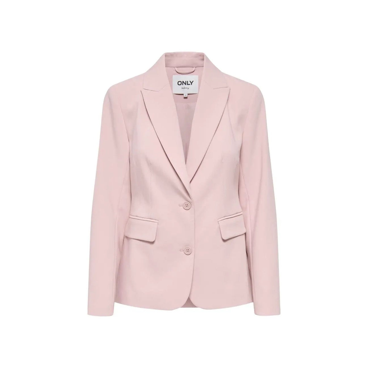 Only Women Elegant Pink V Neck Lapel Long Sleeve Stretch Blazer by Only