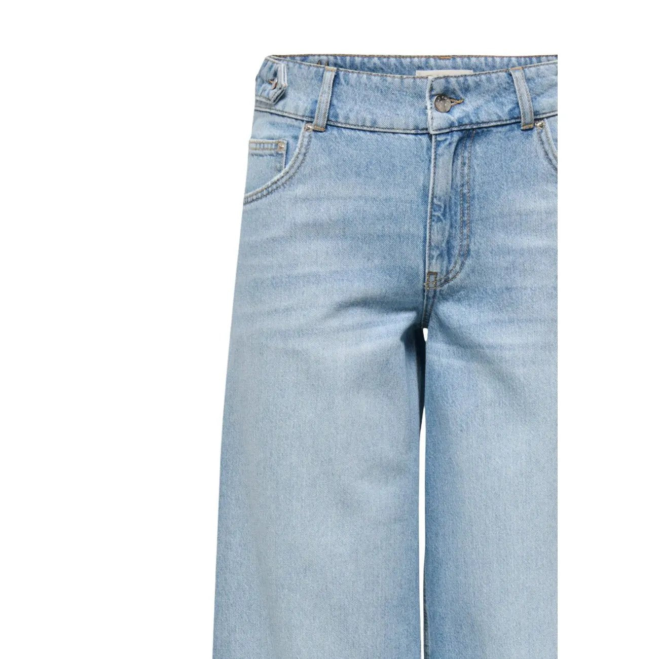 Only Women Jeans Trendy Wide Leg Light Blue Organic Cotton Denim Pants by Only