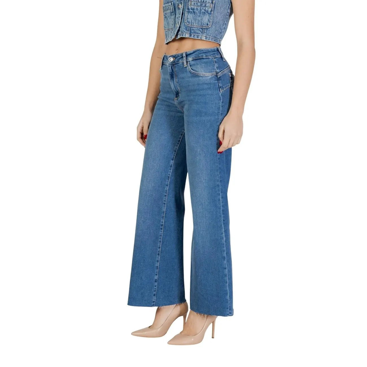 Liu Jo Women Blue Stretch Wide Leg Denim Jeans Premium Comfort by Liu Jo