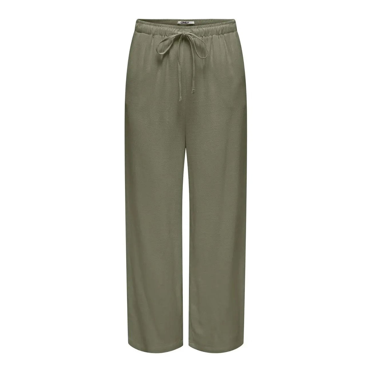 Only Women Green Linen Blend Relaxed Fit Trousers With Front Pockets by Only