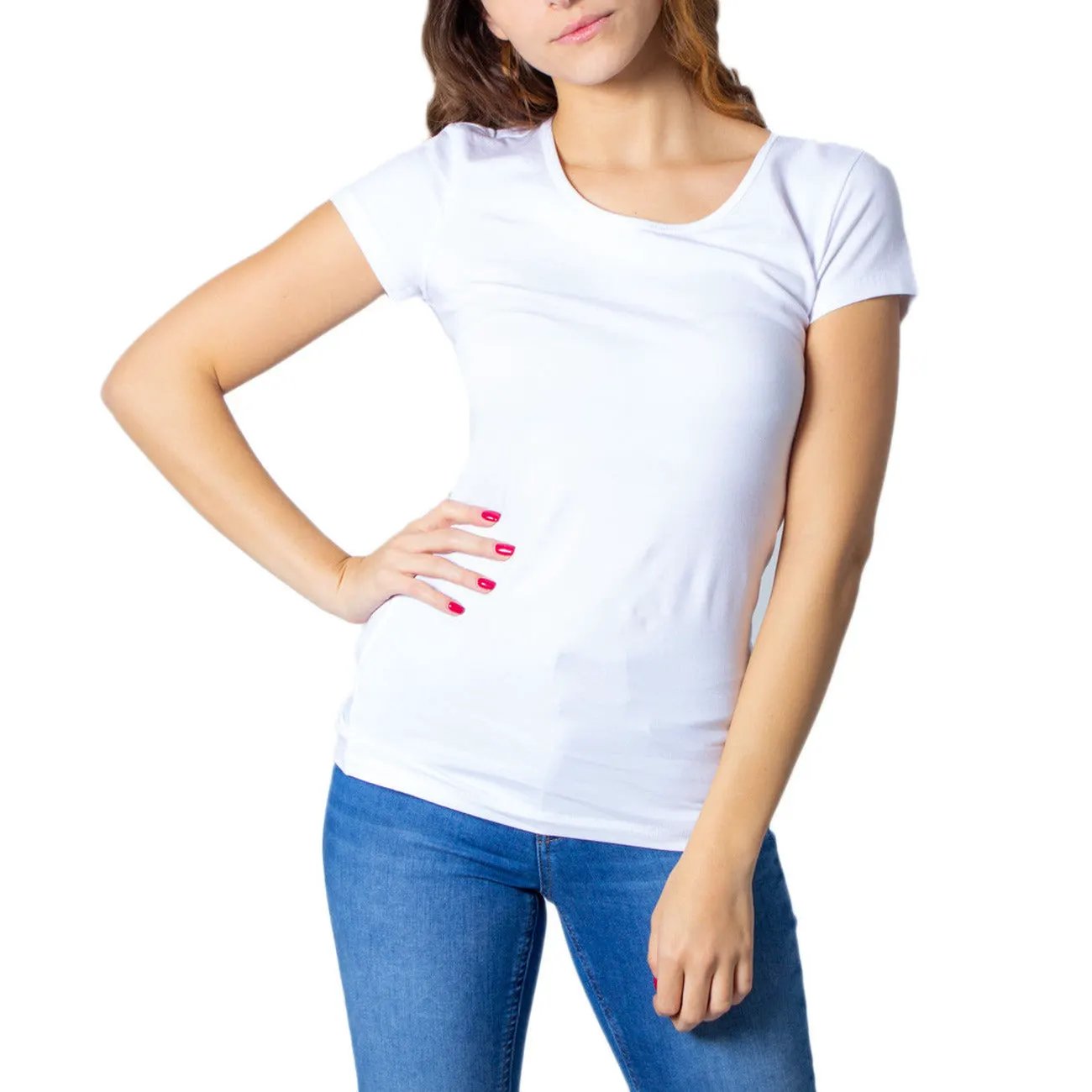 Essential Only Women White Cotton T Shirt Soft Everyday Comfort by Only
