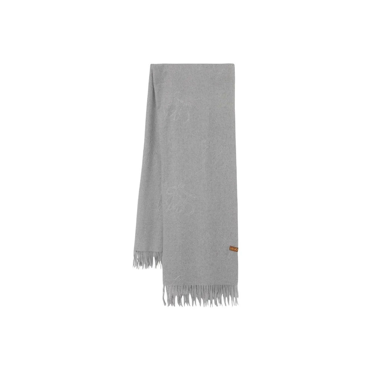 Liu Jo Women Elegant Grey Patterned Winter Scarf Shawl With Fringe Detail by Liu Jo