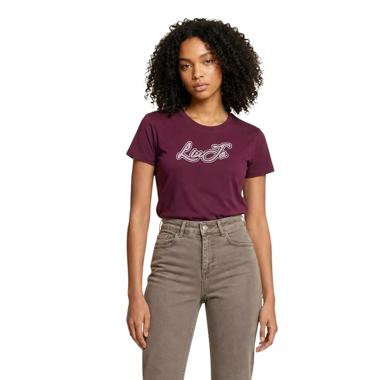 Liu Jo Women Premium Cotton Tshirt Classic Fit Soft Everyday Essential by Liu Jo