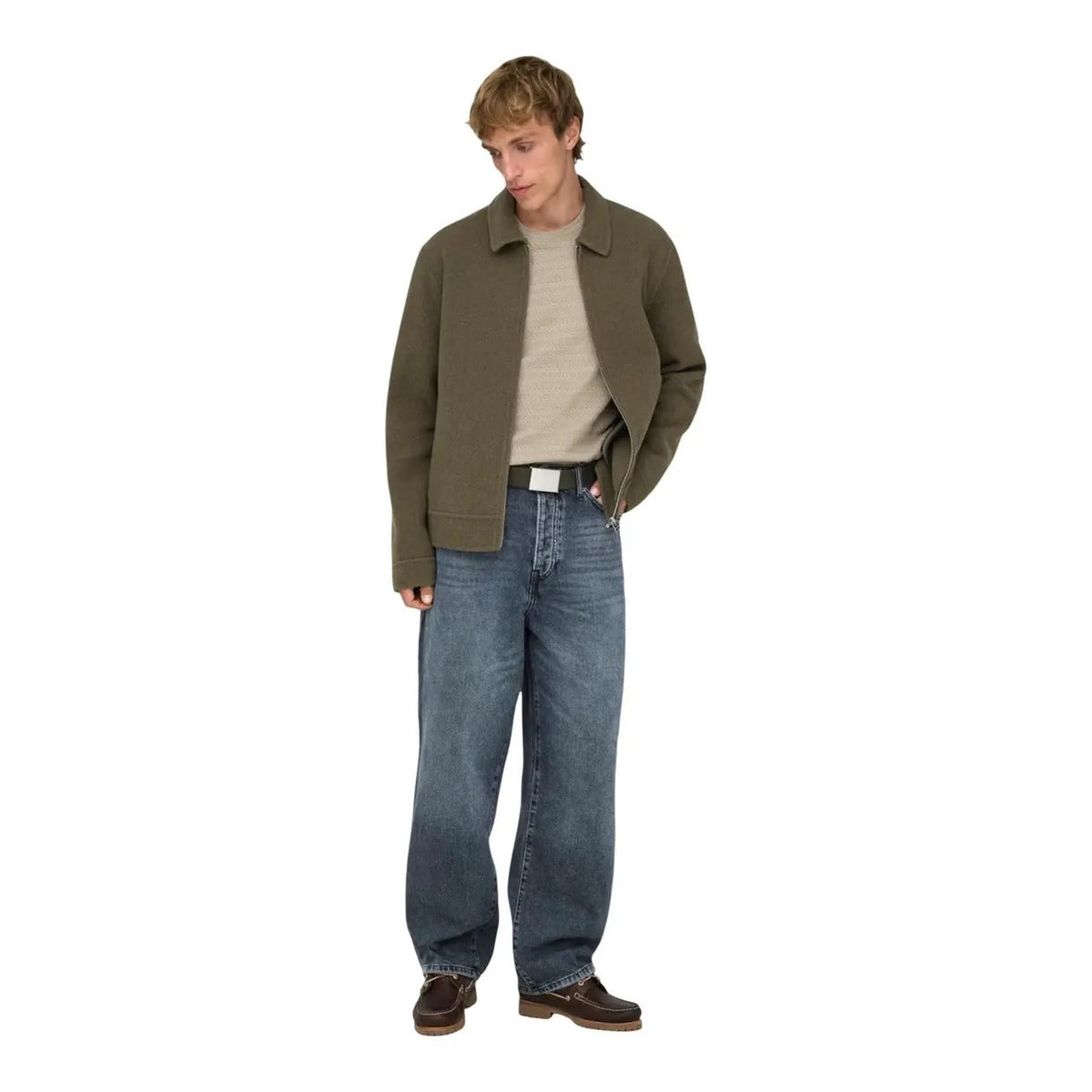 Only & Sons Men Deep Indigo Premium Organic Cotton Relaxed Jeans by Only & Sons