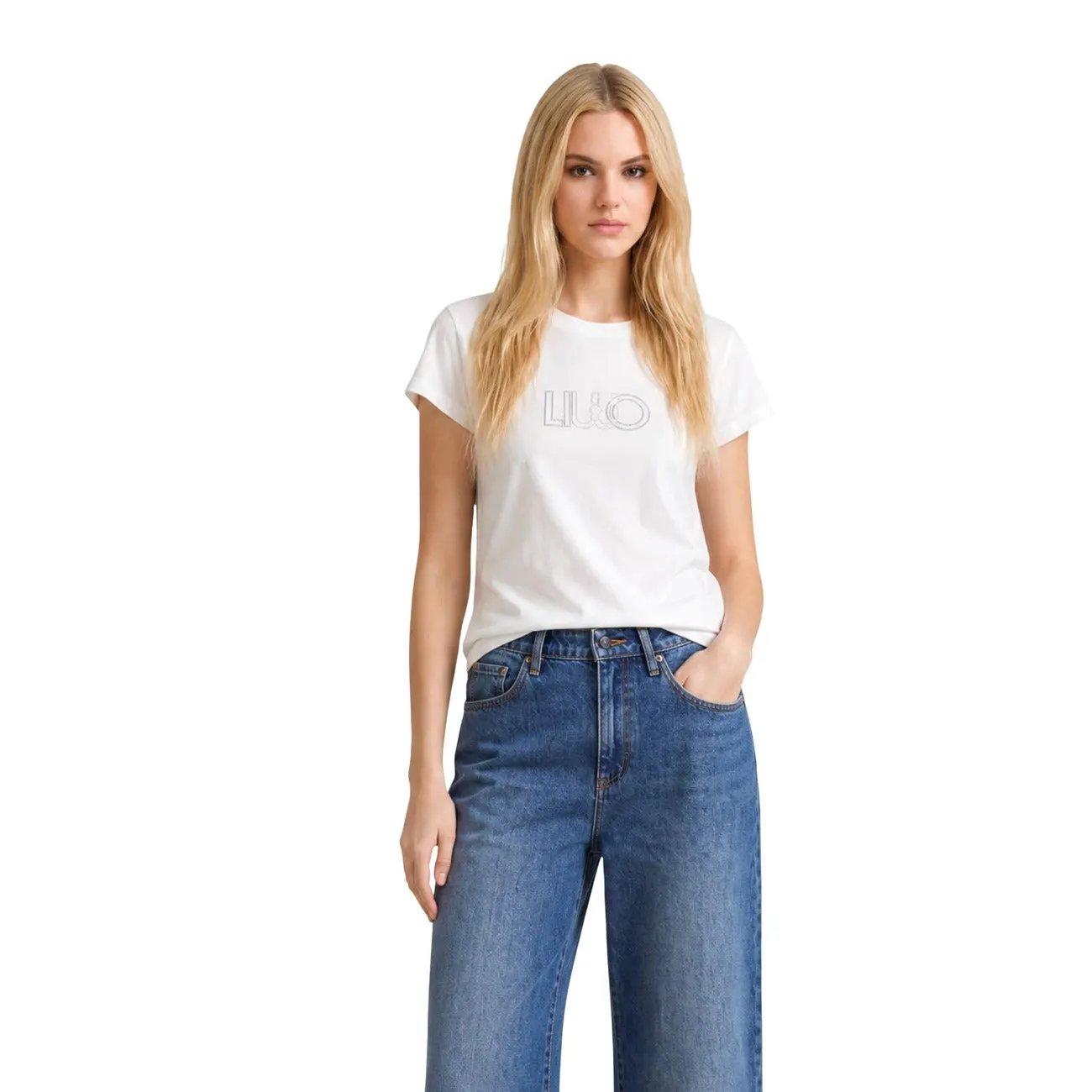 Liu Jo Women Premium Cotton Tshirt Classic Fit Soft Everyday Essential by Liu Jo