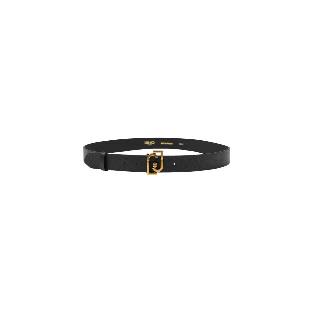 Elegant Liu Jo Women Brown Geometric Faux Leather Belt With Gold Buckle by Liu Jo