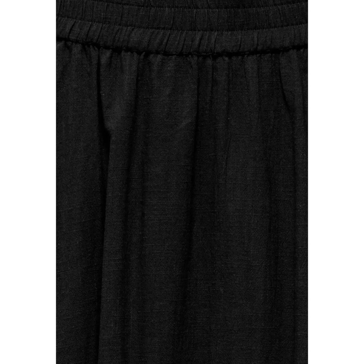 Only Women Black Cotton Long Skirt Elastic Waist Flowy Comfortable by Only