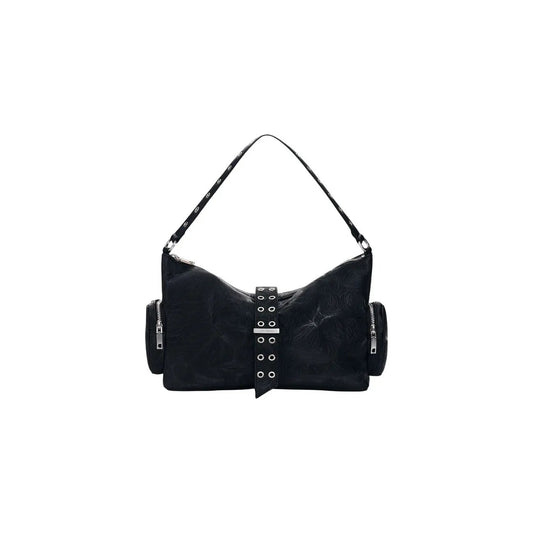 Desigual Women Essential Stylish Black Shoulder Handbag With Side Zip Pockets by Desigual