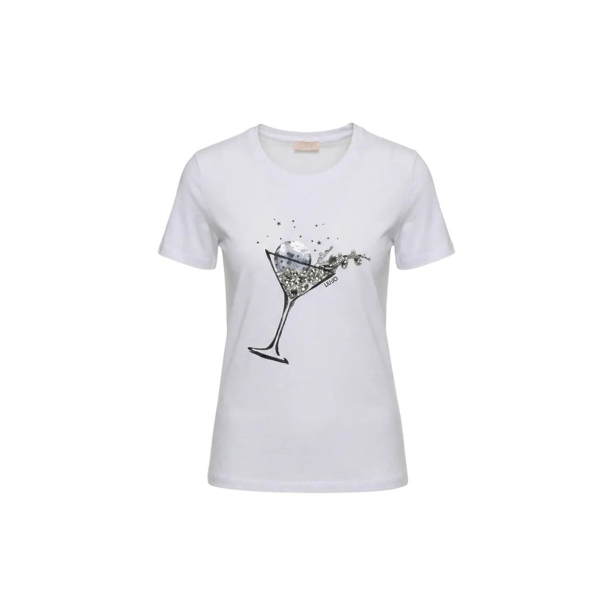 Liu Jo Women White Stylish Cotton Graphic Print Short Sleeve T Shirt Top by Liu Jo