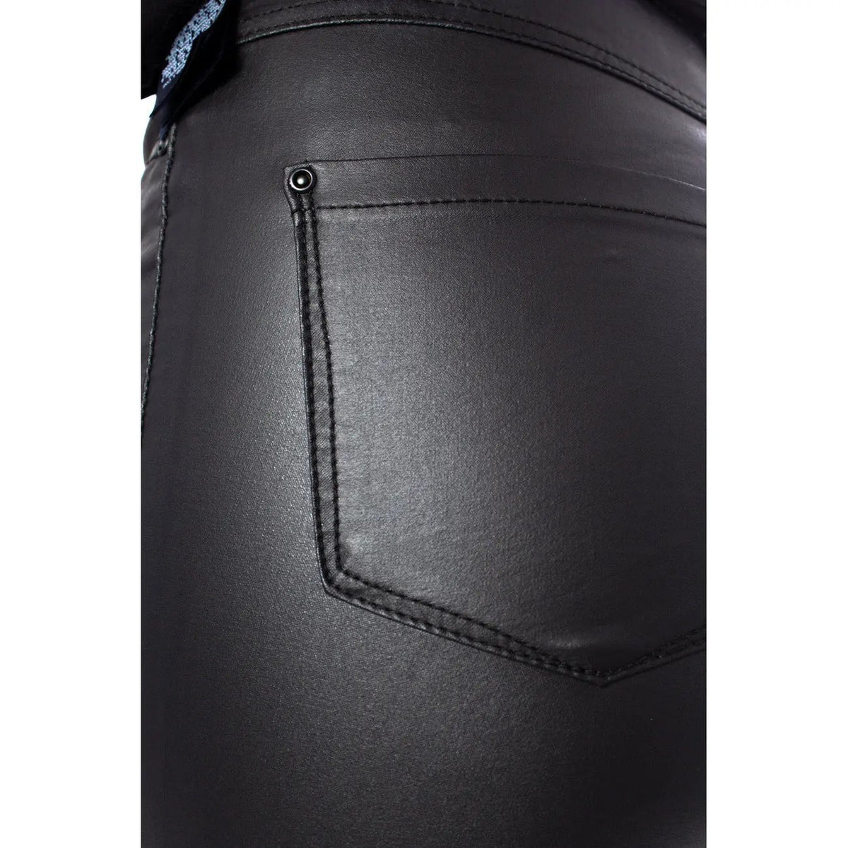 Only Women Black Faux Leather Skinny Jeans Stretch Comfort Style by Only