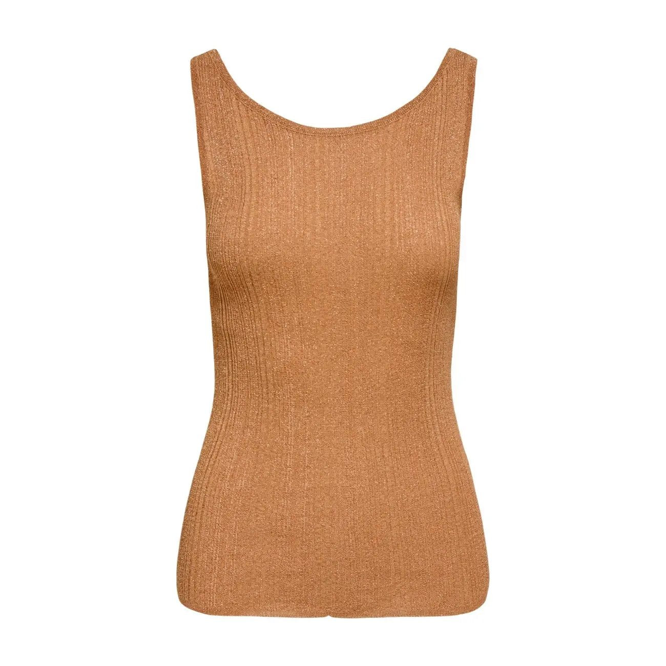 Only Women Camel Ribbed Tank Top Undershirt Sleeveless Summer Essential by Only