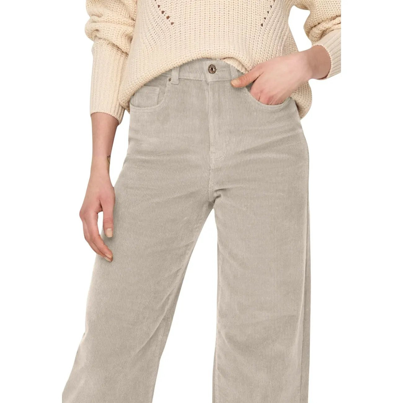 Only Women Premium Cotton Trousers Featuring Zip Closure Pocket by Only