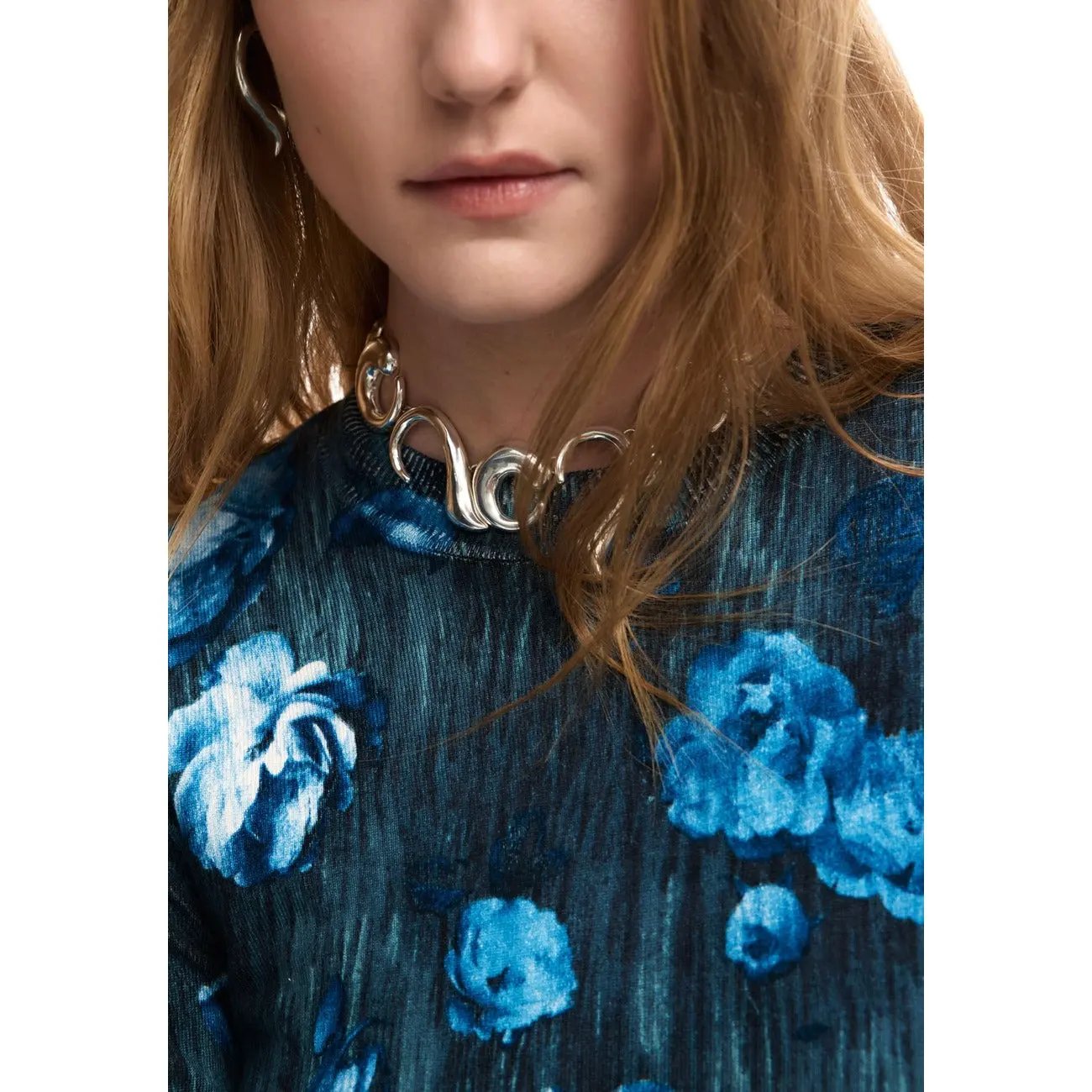 Desigual Women Long Sleeve Floral Print Viscose Knitwear Sweater Top by Desigual