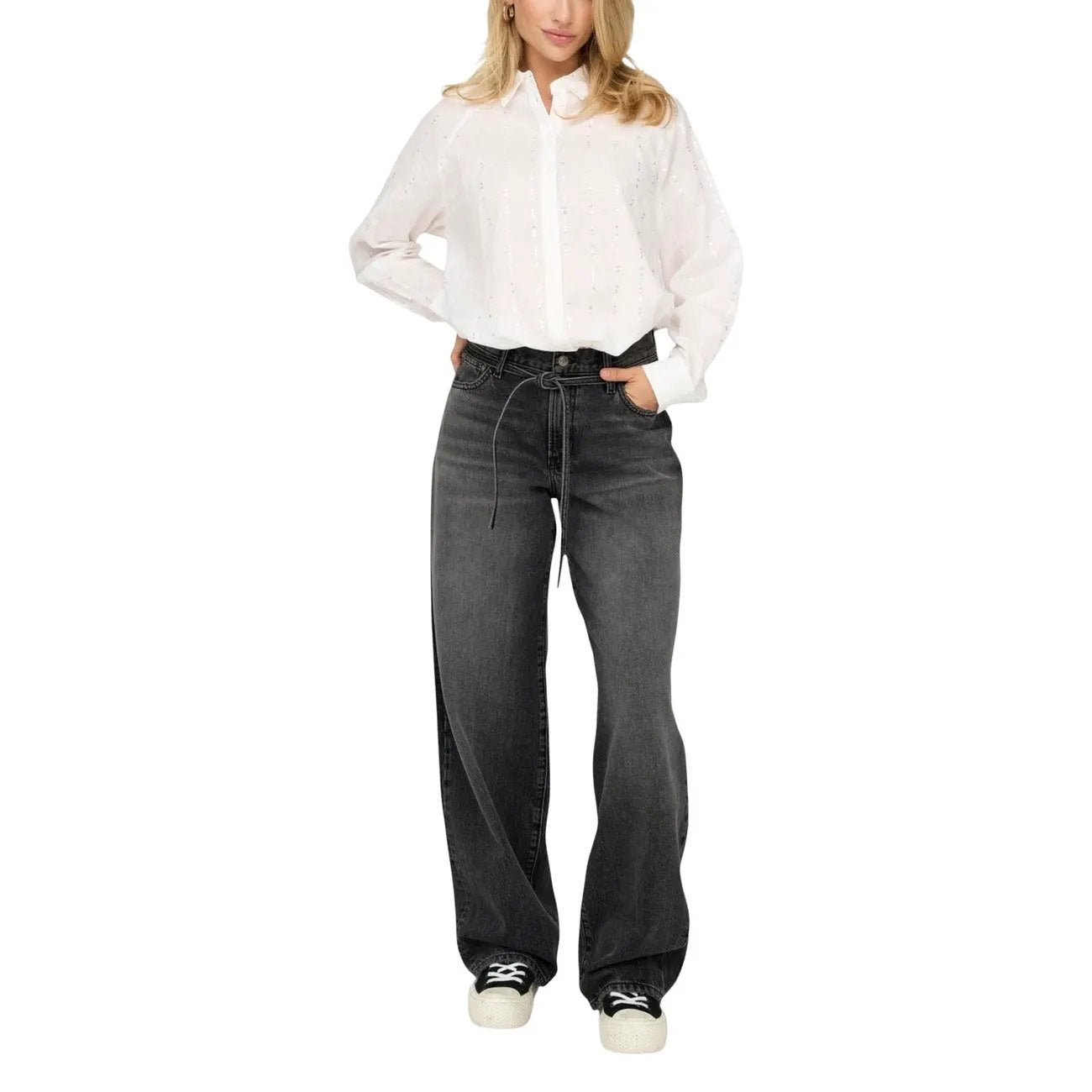 Only Women Straight Jeans Premium Cotton Belt For Casual Wear by Only