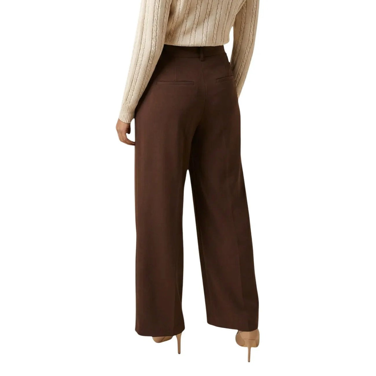 Only Women Brown Trousers Soft Stretch With Pockets Zip Closure by Only