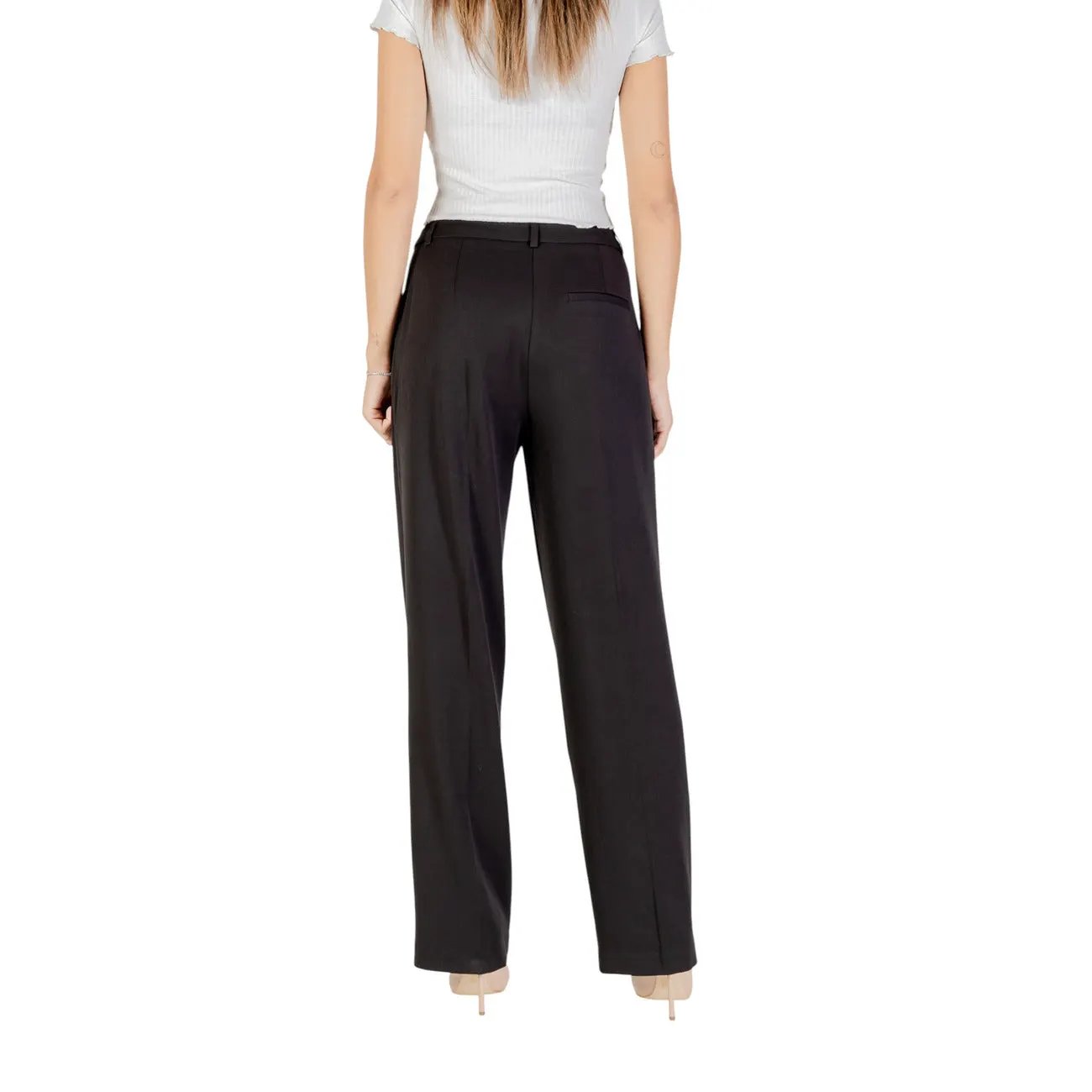 Only Women Black Trousers Premium Stretch Zip Fly Front Pocket Comfort by Only
