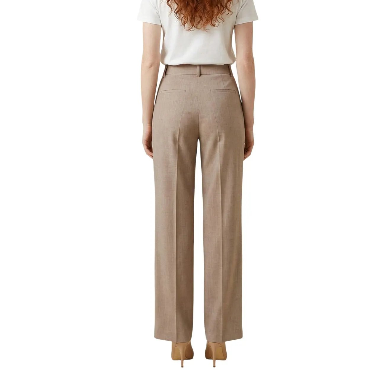 Liu Jo Women Beige Pleated Wide Leg Trousers Elegant Stretch Pants by Liu Jo