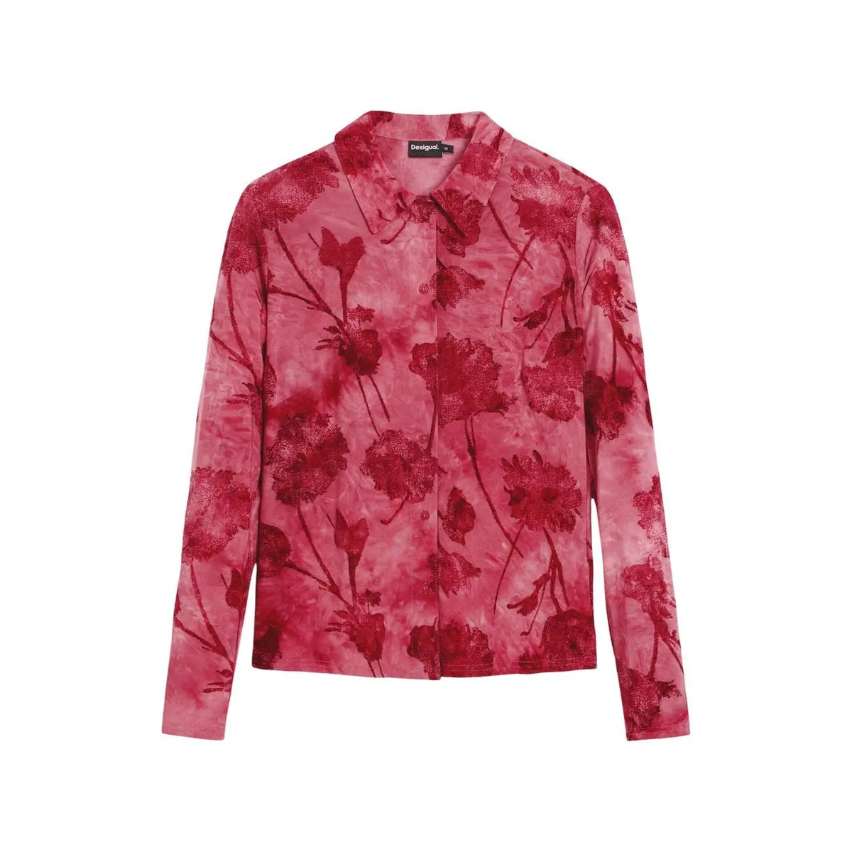 Desigual Women Long Sleeve Fuchsia Classic Collar Stretch Shirt by Desigual
