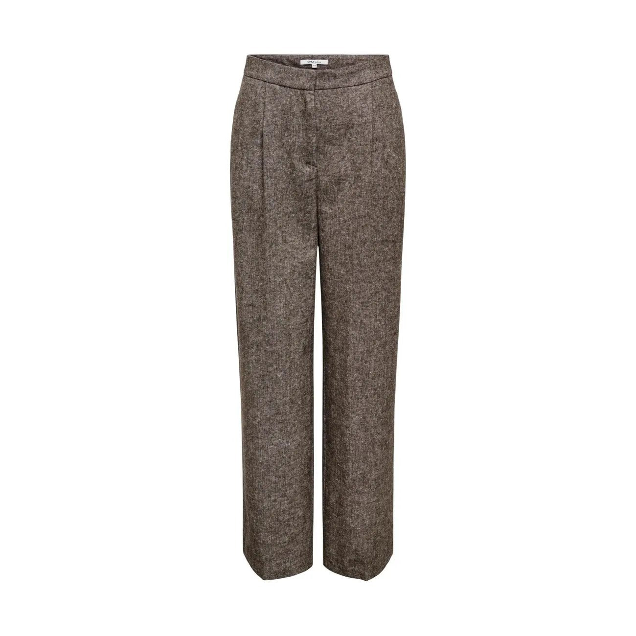 Only Women Brown Tailored Trousers With Stretch Comfort And Front Pockets by Only