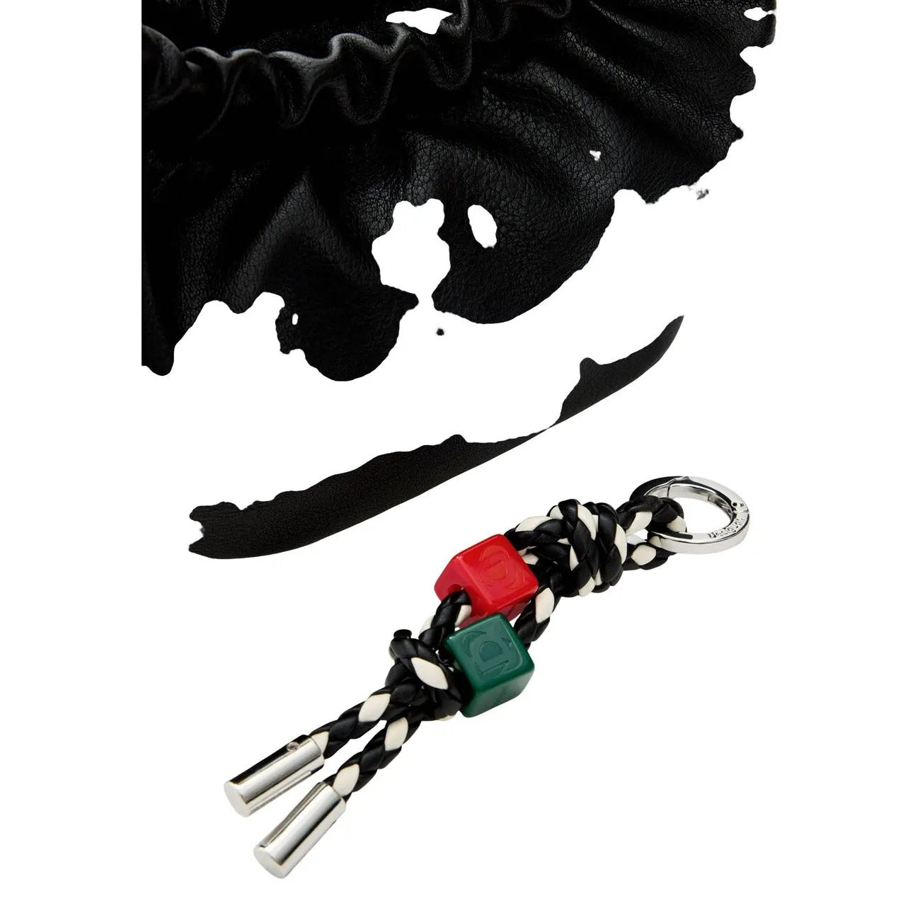 Desigual Women Black Trendy Ruched Shoulder Bag With Charms For Ladies by Desigual