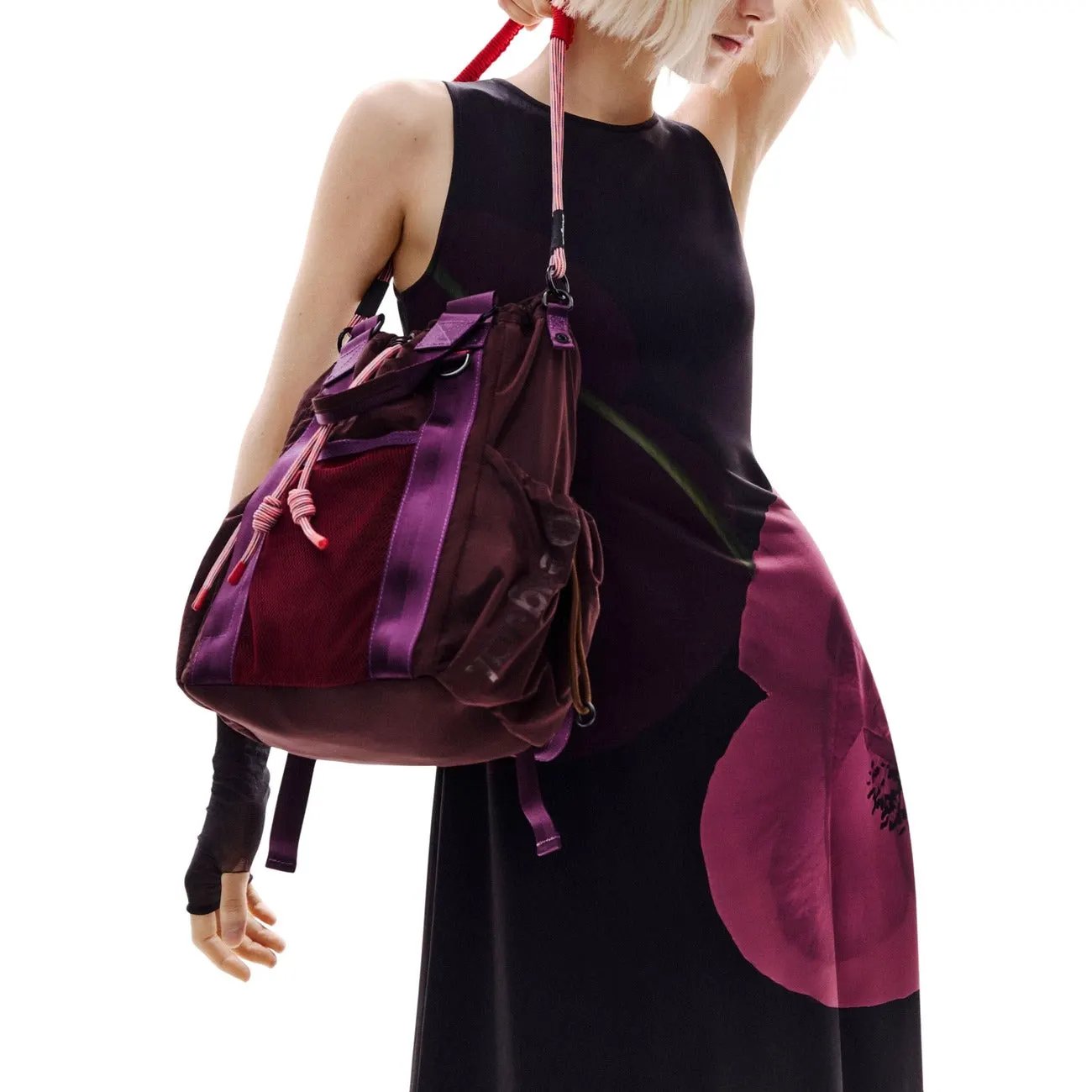 Desigual Women Black Floral Sleeveless Dress Elegant Stretch Fit Style by Desigual