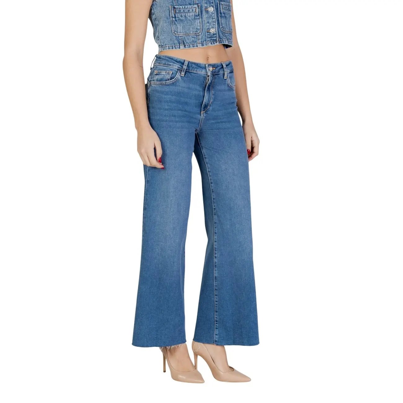 Liu Jo Women Blue Stretch Wide Leg Denim Jeans Premium Comfort by Liu Jo