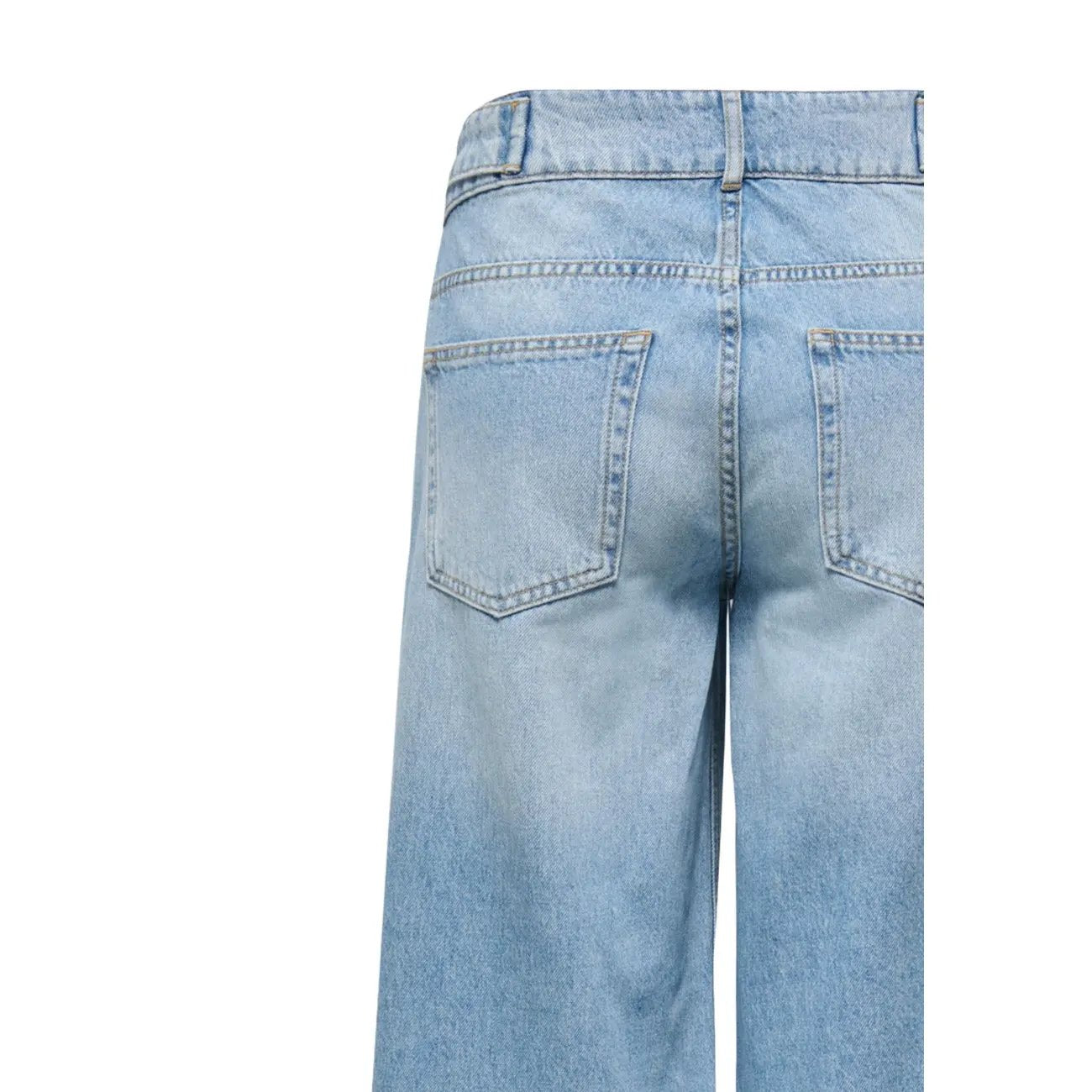 Only Women Jeans Trendy Wide Leg Light Blue Organic Cotton Denim Pants by Only