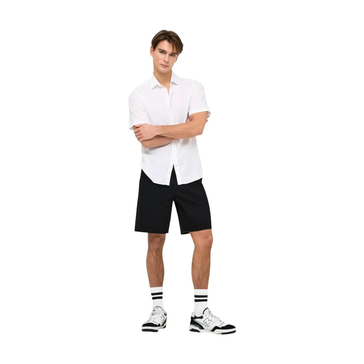 Stylish Only & Sons Men Black Organic Cotton Summer Casual Shorts by Only & Sons
