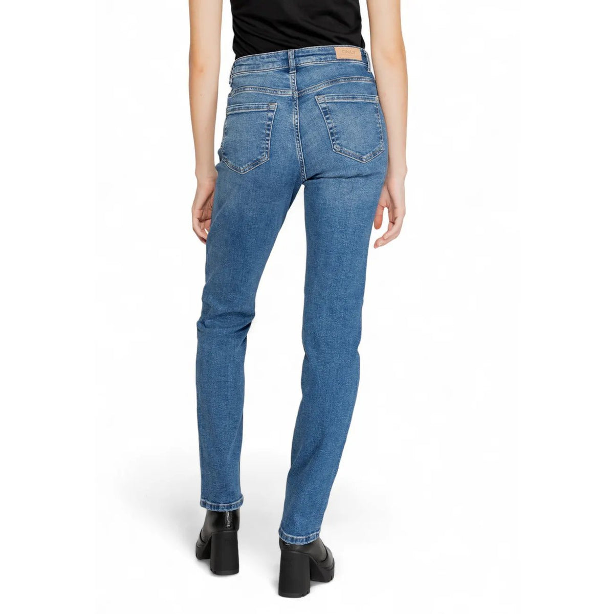 Only Women Jeans Blue Denim Classic Straight Leg With Front Pockets by Only