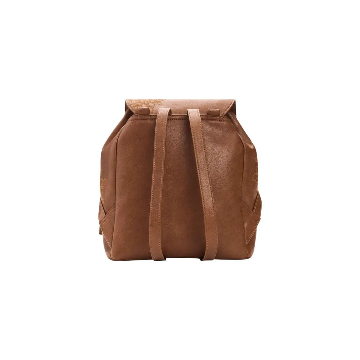 Desigual Women Brown Embossed Rucksack Handbag With Front Pockets by Desigual