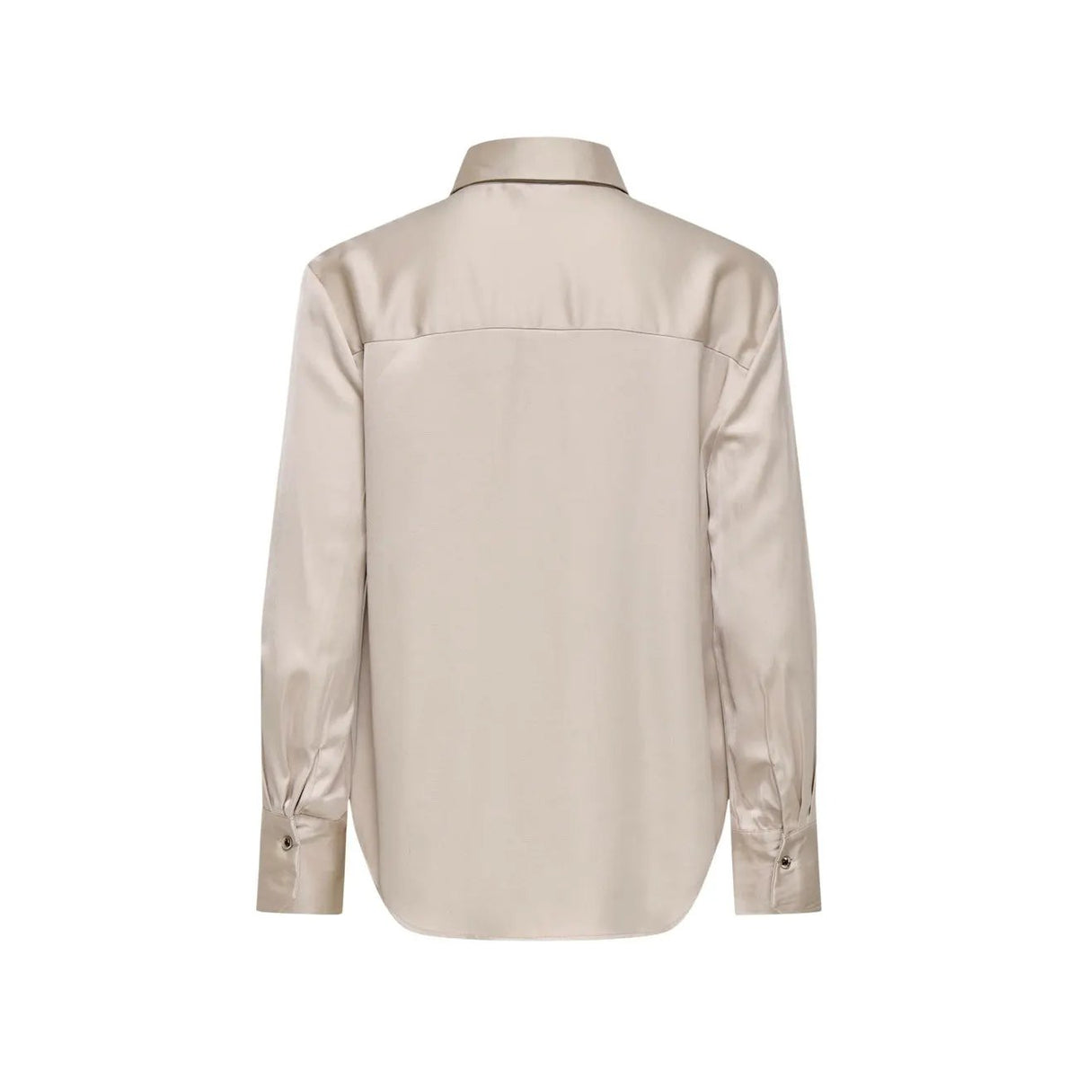 Only Women Elegant Beige Long Sleeve Classic Collar Button Shirt by Only
