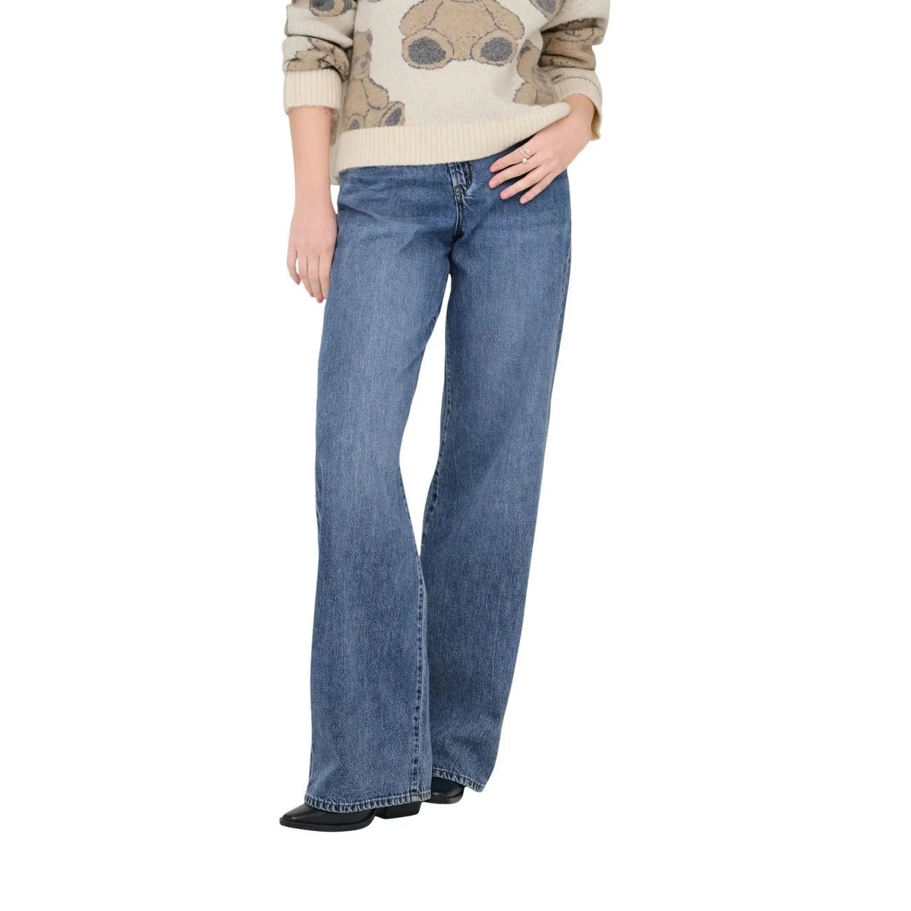 Only Women Blue Wide Leg Jeans Organic Cotton Premium Comfortable Style by Only