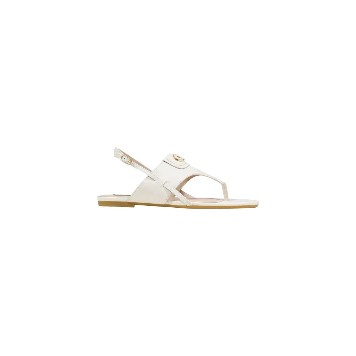 Liu Jo Women Elegant Flat Leather Sandals With Ankle Strap Detail by Liu Jo