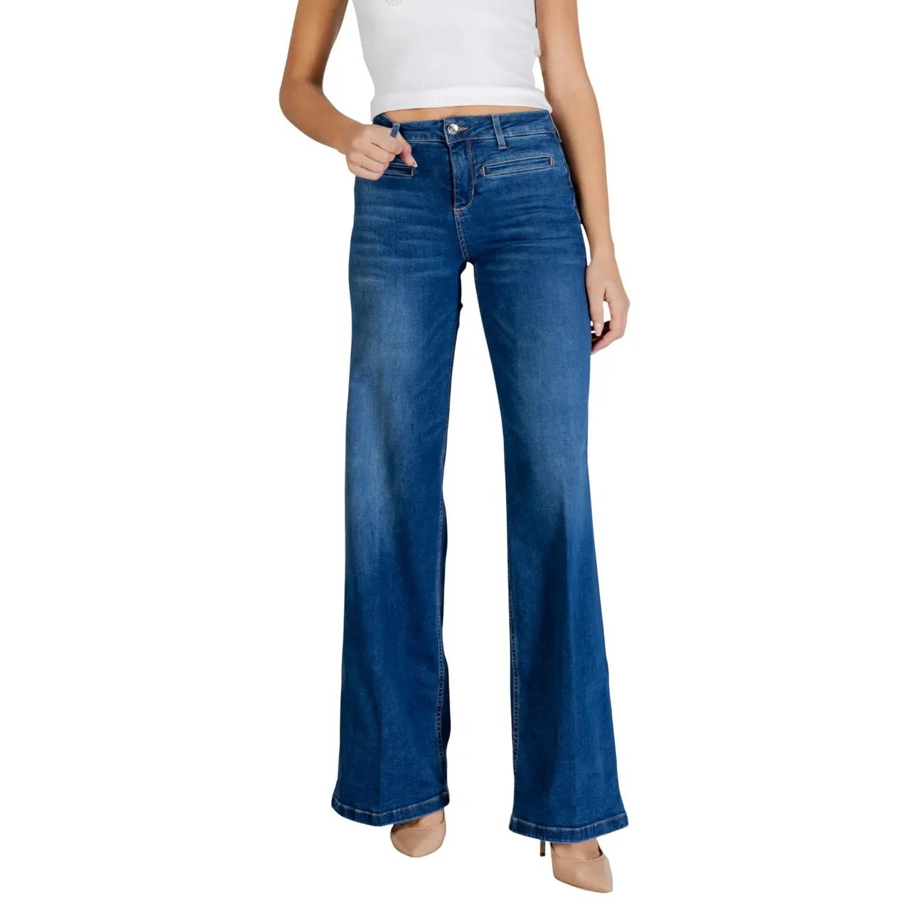 Liu Jo Women Blue High Waist Flare Trousers Elegant Comfortable Fit by Liu Jo