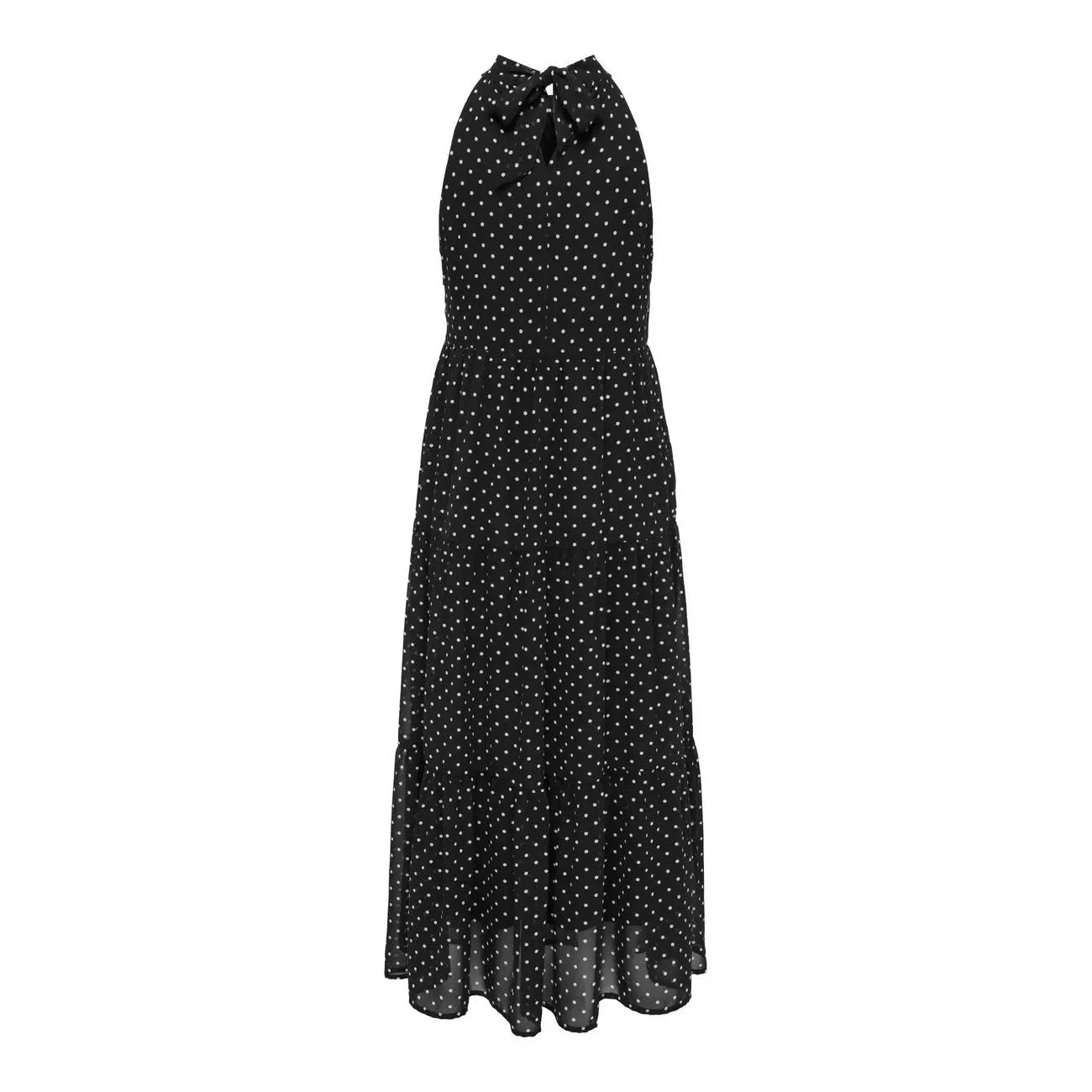 Only Stylish Sleeveless Polka Dot Womens Summer Zip Dress Black by Only