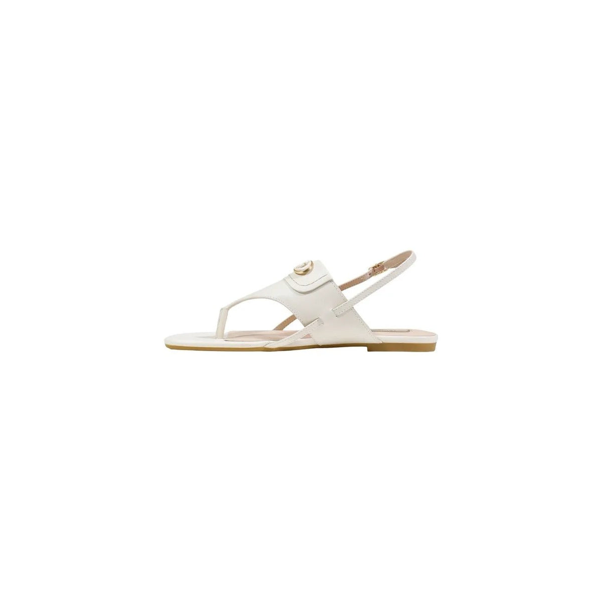 Liu Jo Women Elegant Flat Leather Sandals With Ankle Strap Detail by Liu Jo