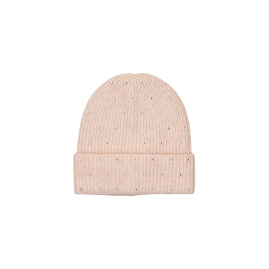 Only Women Pink Rhinestone Cuffed Knit Beanie Cap Warm Winter Fashion Style by Only