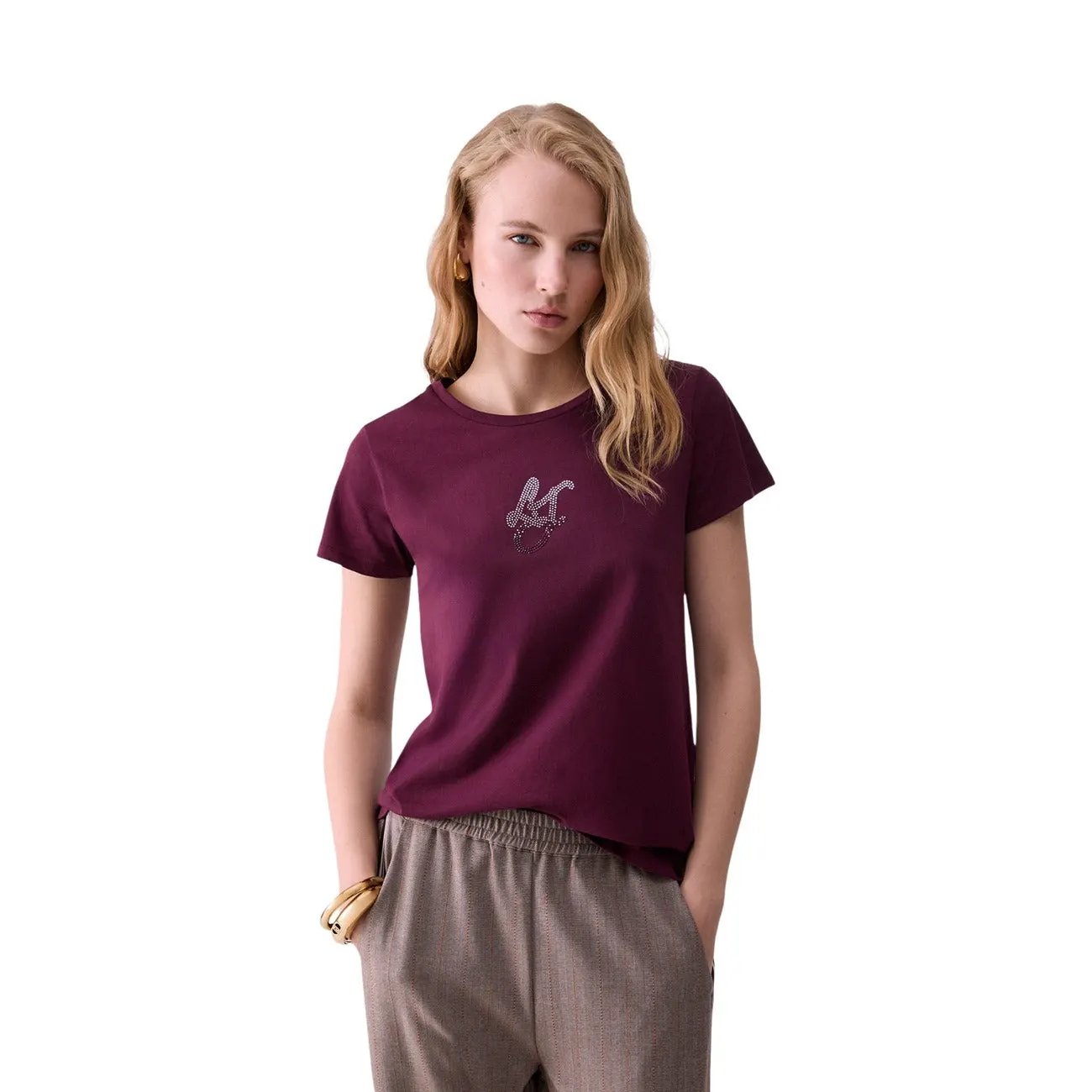 Liu Jo Women Premium Cotton Tshirt Classic Fit Soft Everyday Essential by Liu Jo