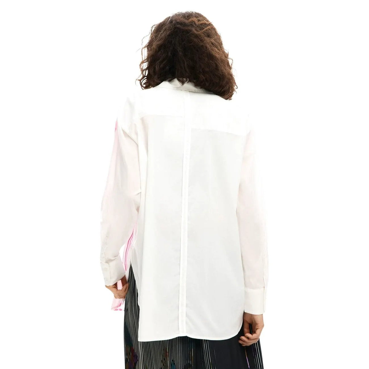 Desigual Women Classic White Long Sleeve Floral Cotton Button Down Shirt by Desigual