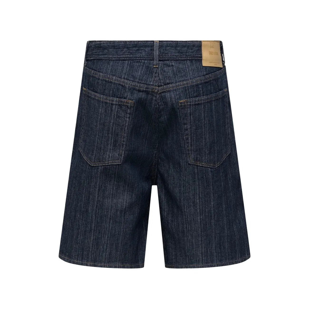 Only & Sons Men Blue Loose Fit Pure Cotton Denim Shorts Stylish Trendy by Only & Sons