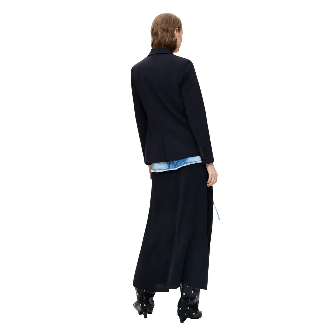 Elegant Desigual Women Black Stretch Blazer With Lapel Collar And Buttons by Desigual