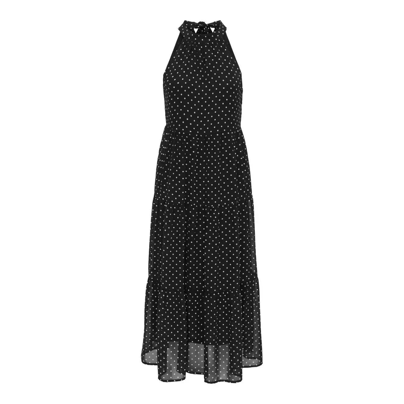 Only Stylish Sleeveless Polka Dot Womens Summer Zip Dress Black by Only