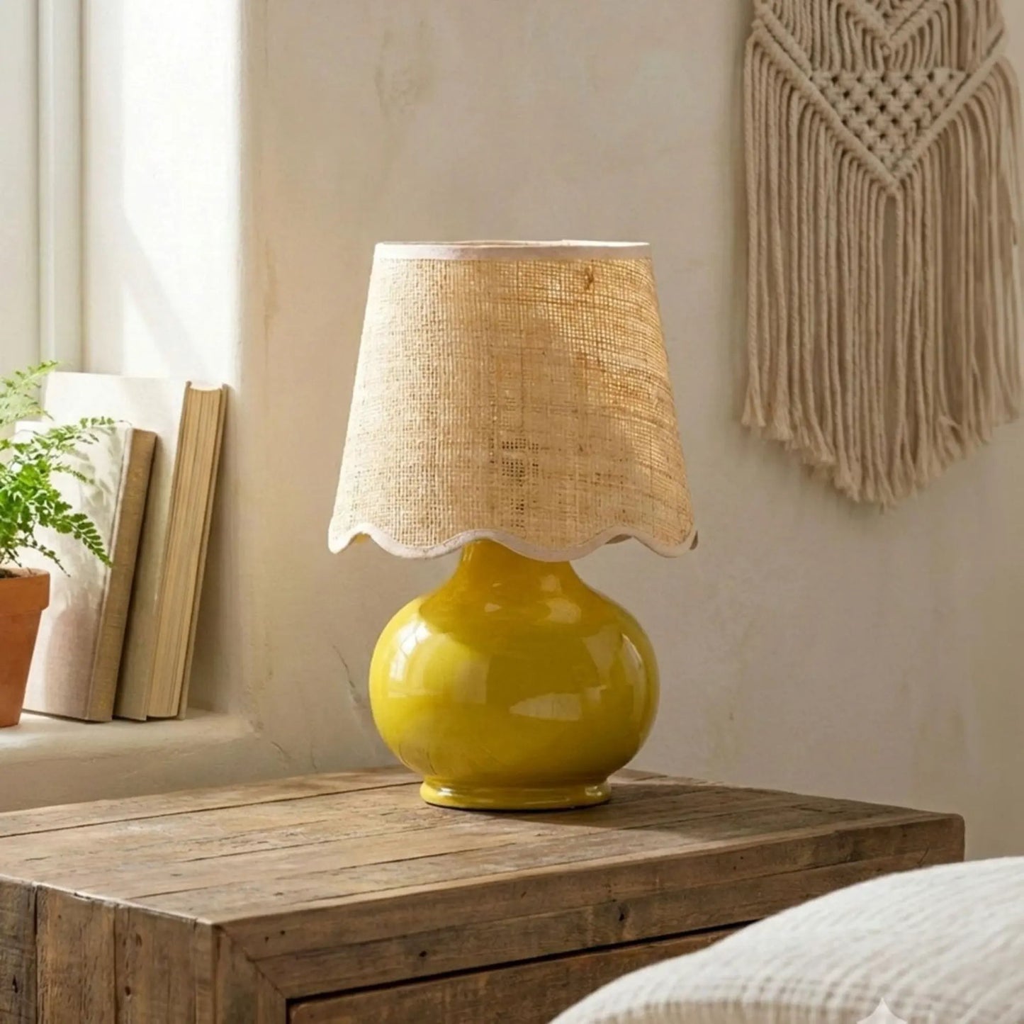 Benton Handmade Ceramic Table Lamp with Cotton Shade by TORONATA